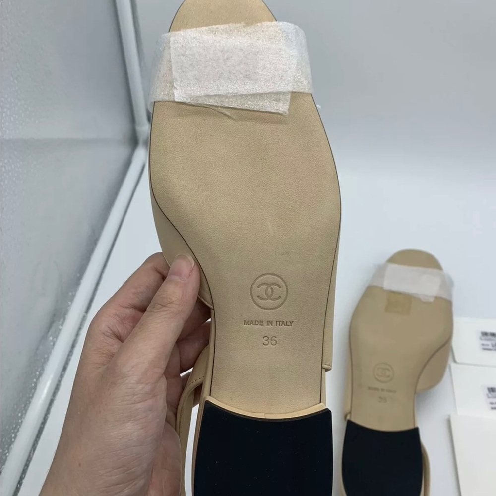 Chanel Pearl sling back shoes sandals size 6 with receipt, box, dust bag - Picture 3 of 8